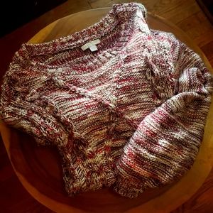 New York & Company, size small, Burgundy and white sweater.